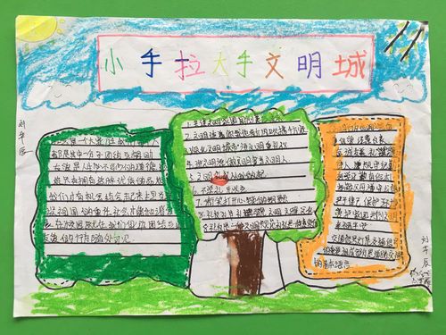 娃哈哈幼儿园 小手牵大手 共筑文明城 亲子手抄报活动报道
