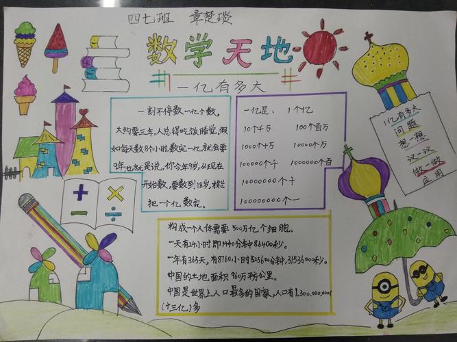 2024年暑期作业《大数的认识》手抄报 书签