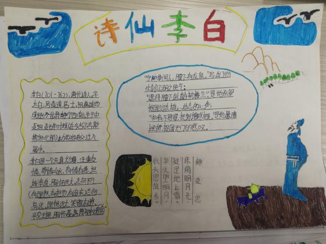 追寻李白 手抄报 2024.