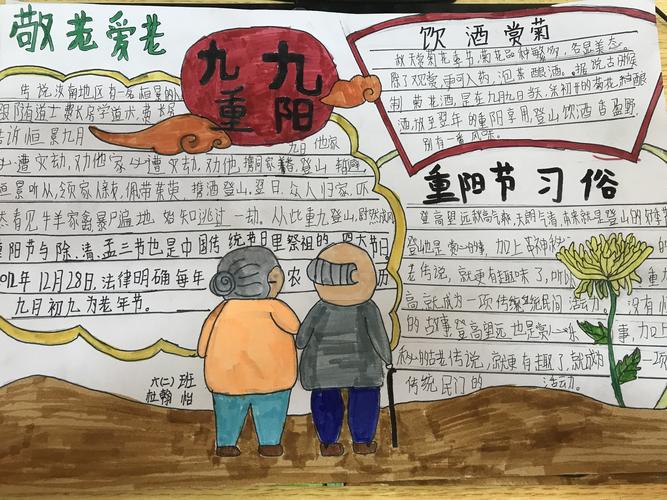 搜集重阳节的由来 习俗 孝亲名言等 做成一幅幅精美的手抄报