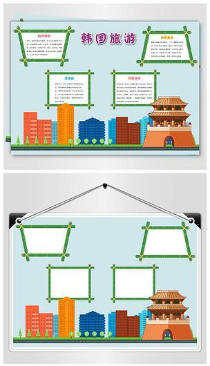 韩国旅游手抄报中国旅游景点手抄报 旅游手抄报平面图形知识梳理手