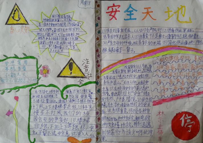 安全天地手抄报版面图