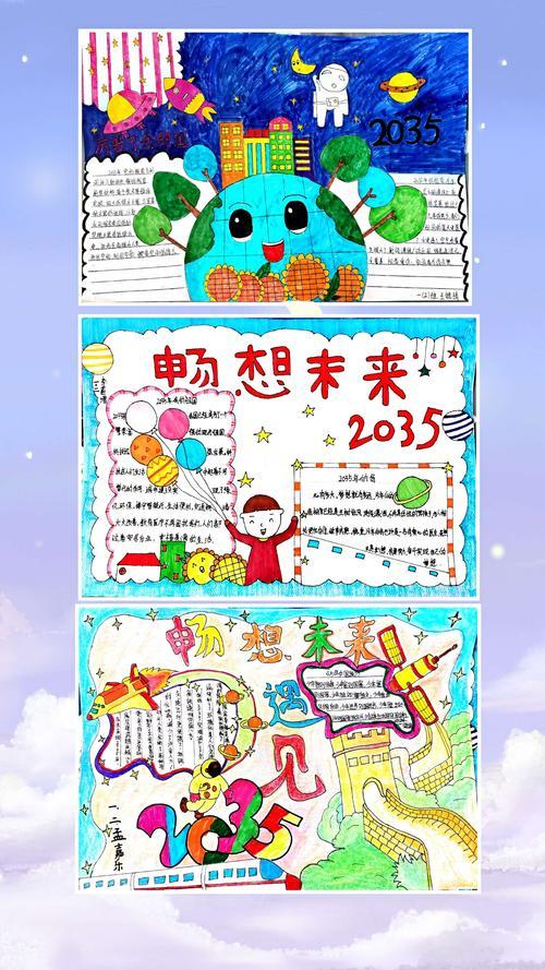 云冈区新平旺第一小学未来遇见2035年主题活动学生手抄报作文