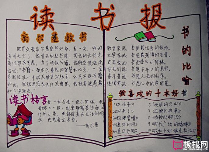 读书手抄报 读书报 2024手抄报
