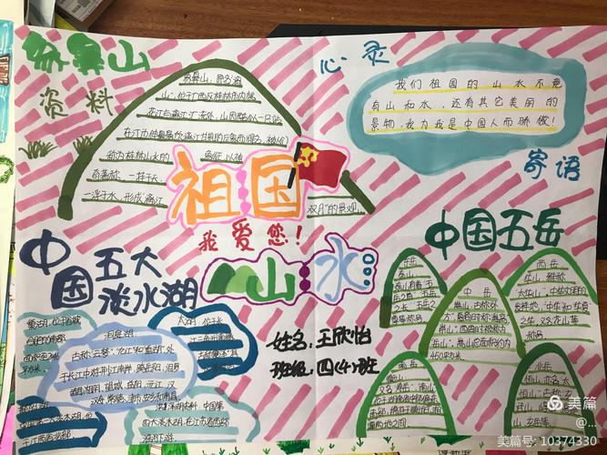 赏手抄报览祖国河山 天台小学1504班祖国山水手抄报展