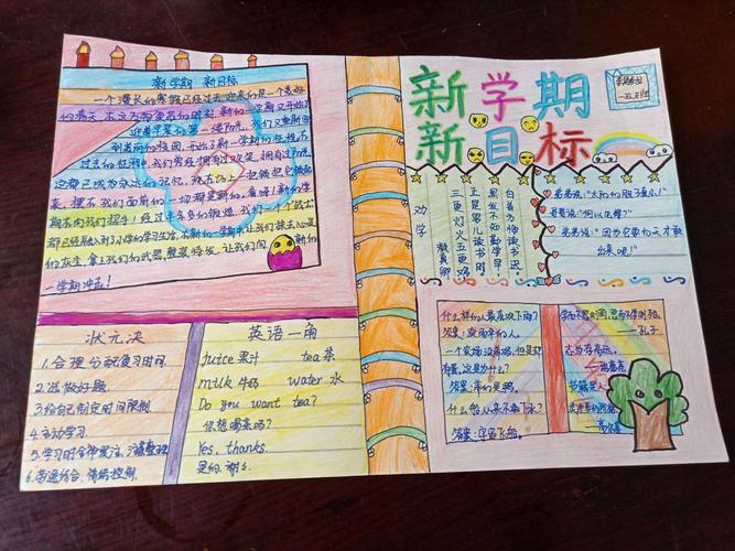 新学期新希望新目标铁西路小学一五班手抄报20240221