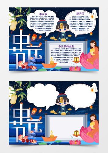 中元节节日习俗小报手抄报word模版 中元节节日习俗小报手抄报word模版