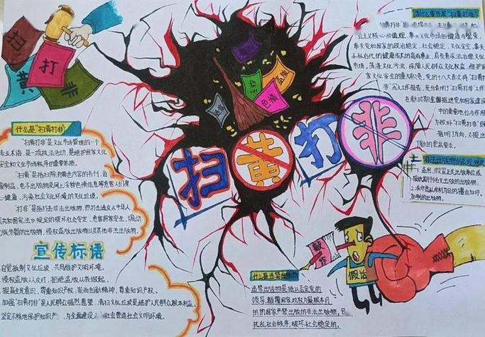 反邪教反毒品扫黄打非的手抄报扫黄打非手抄报