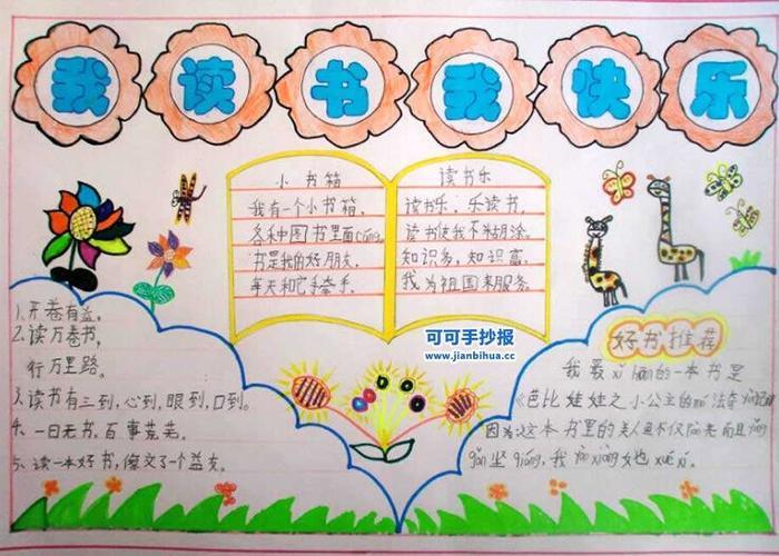 我读书我快乐的手抄报要图片.图画要简单不过要画满整