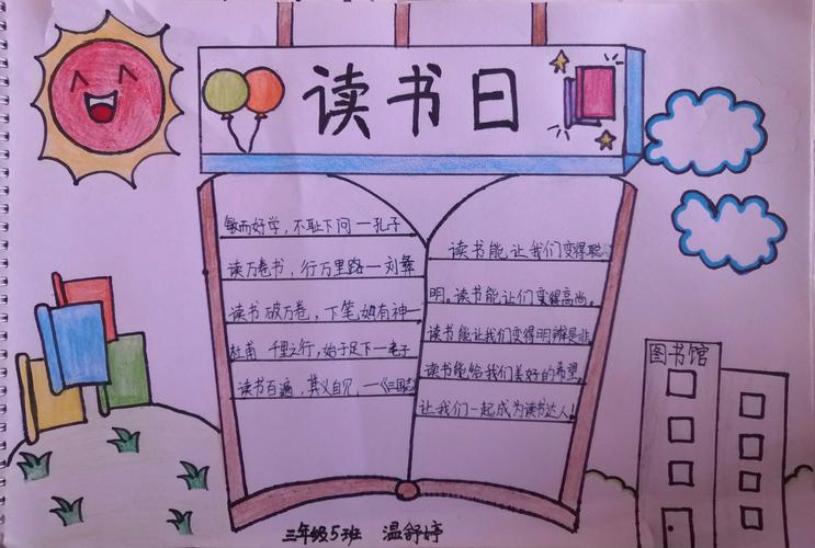 勤奋读书 成就无限 ------万佳小学三年级 世界读书日 主题手抄报活动