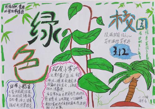 最新小学生创建绿色校园手抄报创意好看
