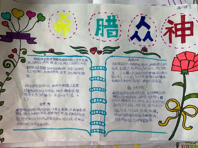 希腊众神群像展 新建小学四年级优秀手抄报赏