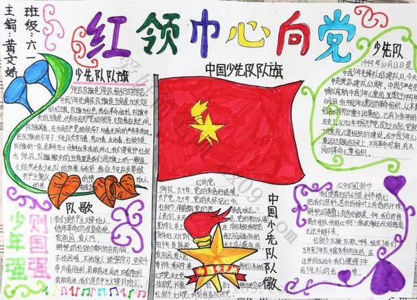 红领巾心向党手抄报图片大全a4纸