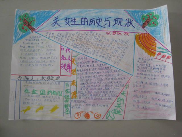 追根溯源话姓氏 手抄报大比拼