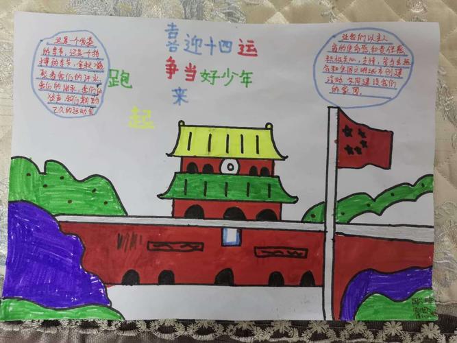 东城一小四年级六班《喜迎十四运争做文明好少年》手抄报展示