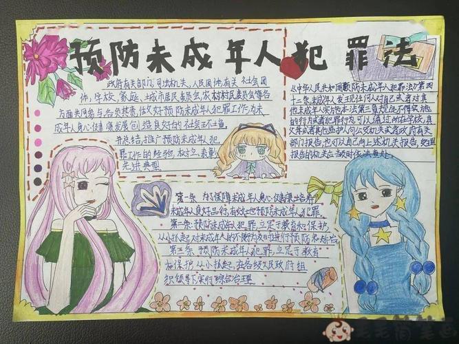 预防未成年犯罪黑白手抄报黑白手抄报