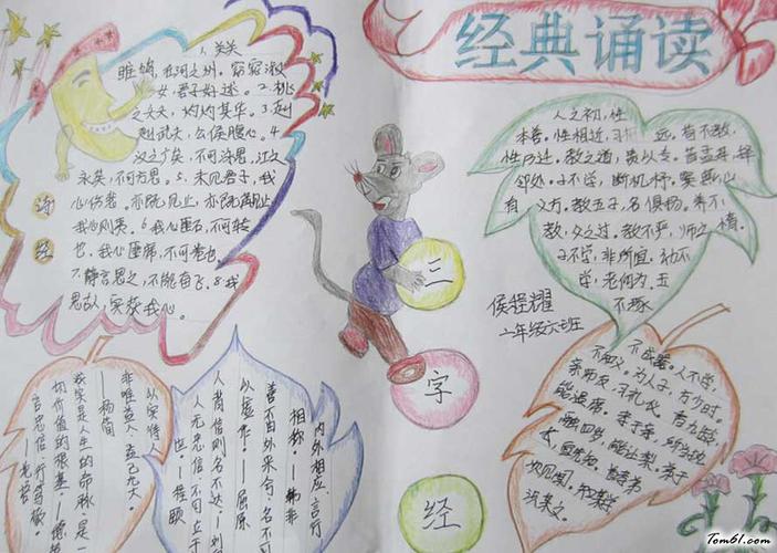 我与经典诵读手抄报版面设计图二