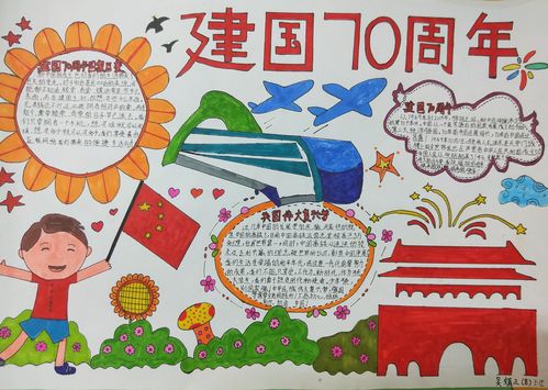 绘梦前行 海口市美苑小学2024年喜迎新中国成立70周年手抄报评选