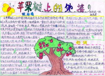 狐狸和苹果英语手抄报水果英语手抄报