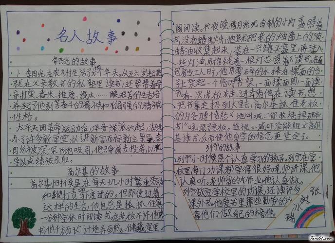 名人故事手抄报版面设计图10