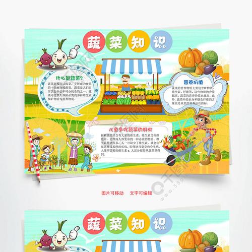 卡通蔬菜知识小报word手抄报