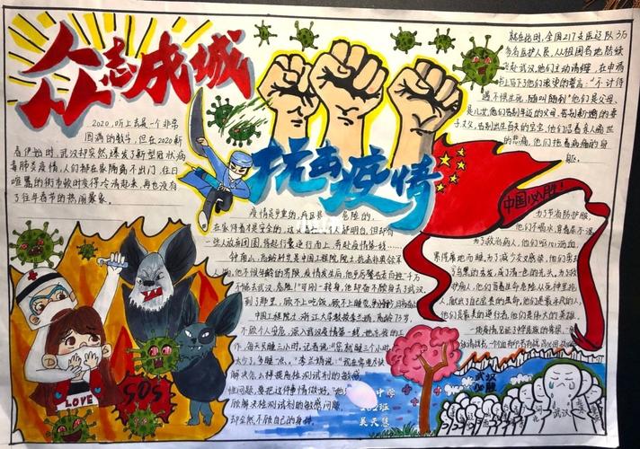 抗击疫情手抄报