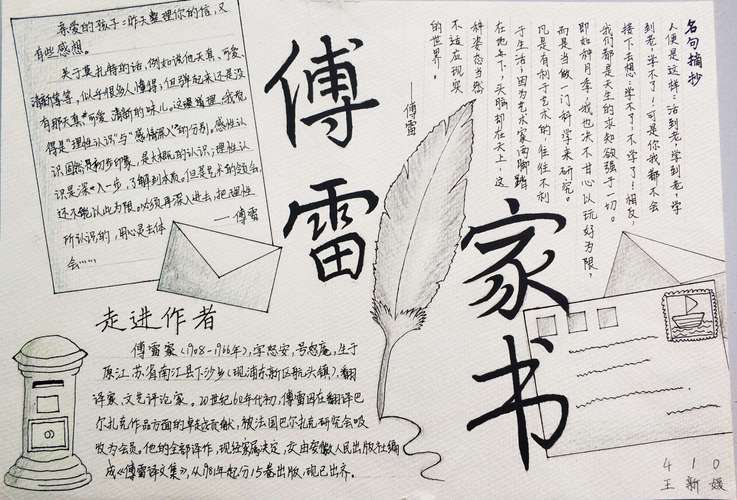 品味经典 润泽心灵 初二 1 部《傅雷家书》优秀手抄报展