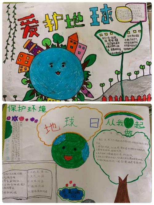 古井镇柳行小学开展以 珍爱地球 保护环境 为主题的优秀手抄报评选