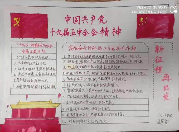 三二班学习十九届五中全会精神手抄报