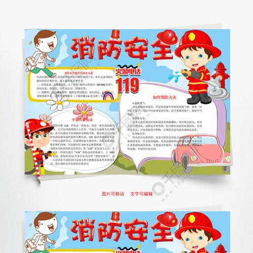 消防安全知识word小报手抄报模板
