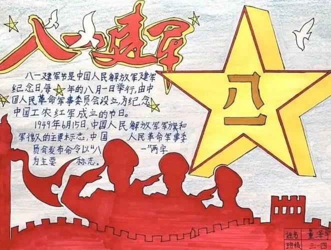 第八张八一建军节手抄报简单漂亮7 第七张八一建军节简单又好看的手
