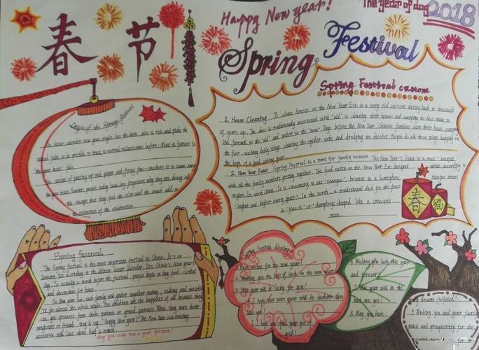 春节吃年夜饭英语手抄报春节英语手抄报