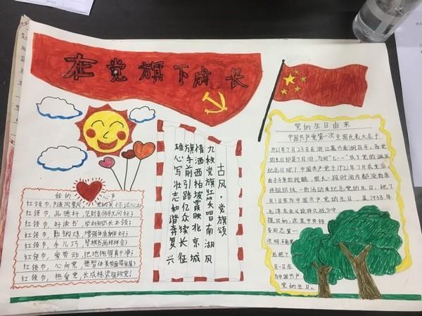 一小永远跟党走党在我心中主题手抄报展示活动党旗引领我成长手抄报