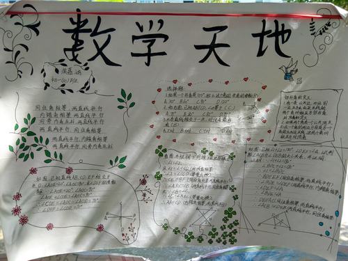 封开县南丰中学初中数学手抄报展览第一期