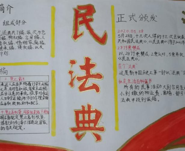 民有所呼 法有所应 泗洪姜堰实验学校 民法典 手抄报比赛