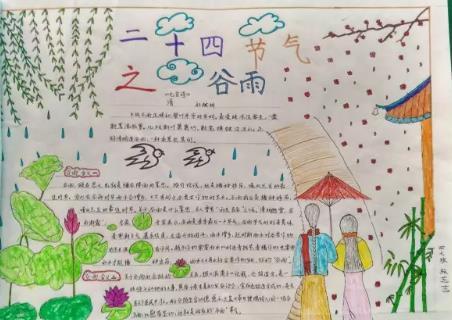 2024谷雨节气小学生手抄报绘画简单漂亮