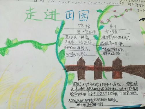 手抄报手抄报田园风光手抄报优秀作品赏灞桥区新建小学四年级走进田园