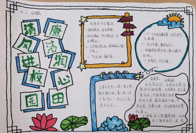 清廉文化进校园的主题手抄报廉洁进校园手抄报