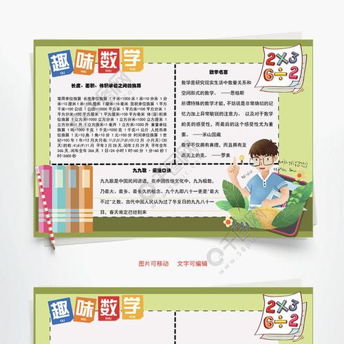 趣味数学体积word手抄报