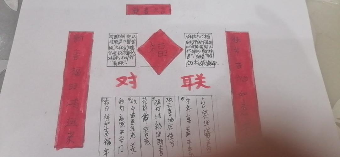 周庄镇实验小学五2班春联手抄报