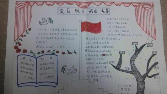 有关敬业乐业的手抄报爱国敬业手抄报