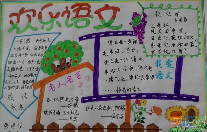 小学六年级语文手抄报图画大全