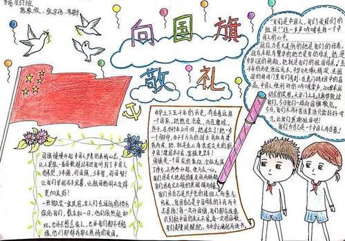 向亲爱的党敬礼的手抄报向祖国敬礼手抄报