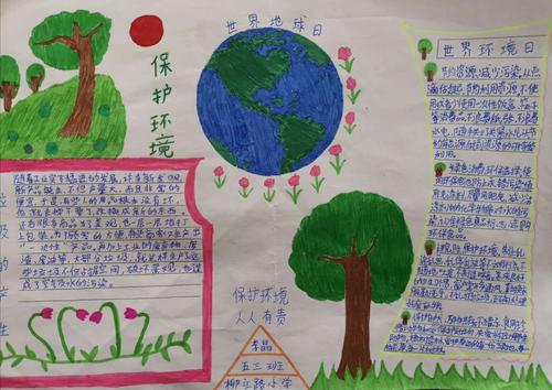 一张张手抄报表达了孩子们对美好环境的无限向往.