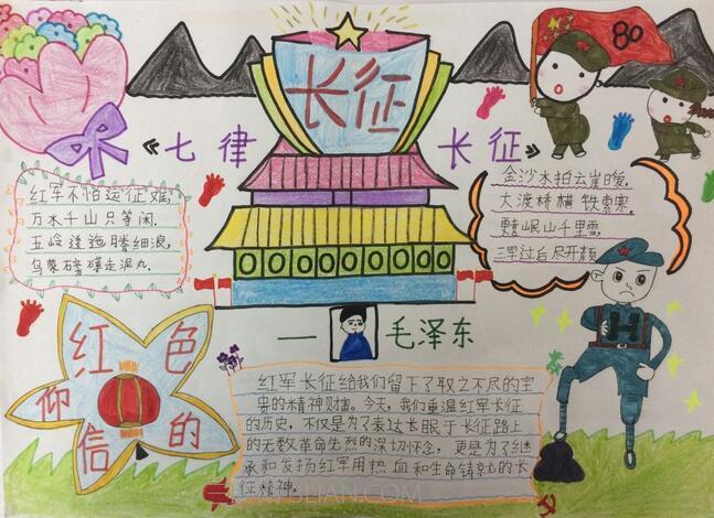 纪念红军长征胜利81周年手抄报