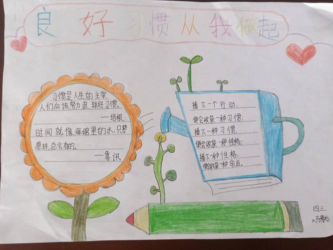 好习惯伴我行手抄报模板电子版小学生良好生活习惯培养养成手抄报好