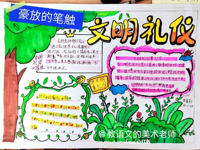 手抄报文明礼仪手抄报适合小学生