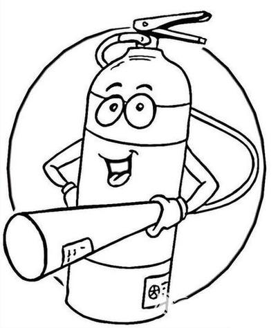 消防器材简笔画灭火器手抄报