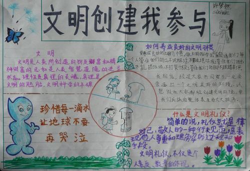 文明创建我参与手抄报大全