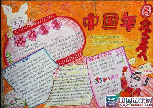 欢乐中国年的春节手抄报 欢乐中国年手抄报